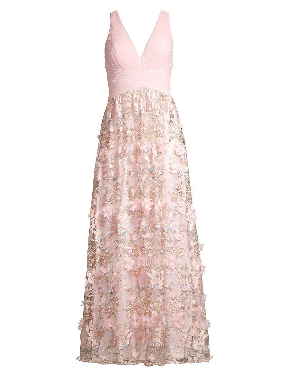 Womens Floral Embroidered Gown Product Image