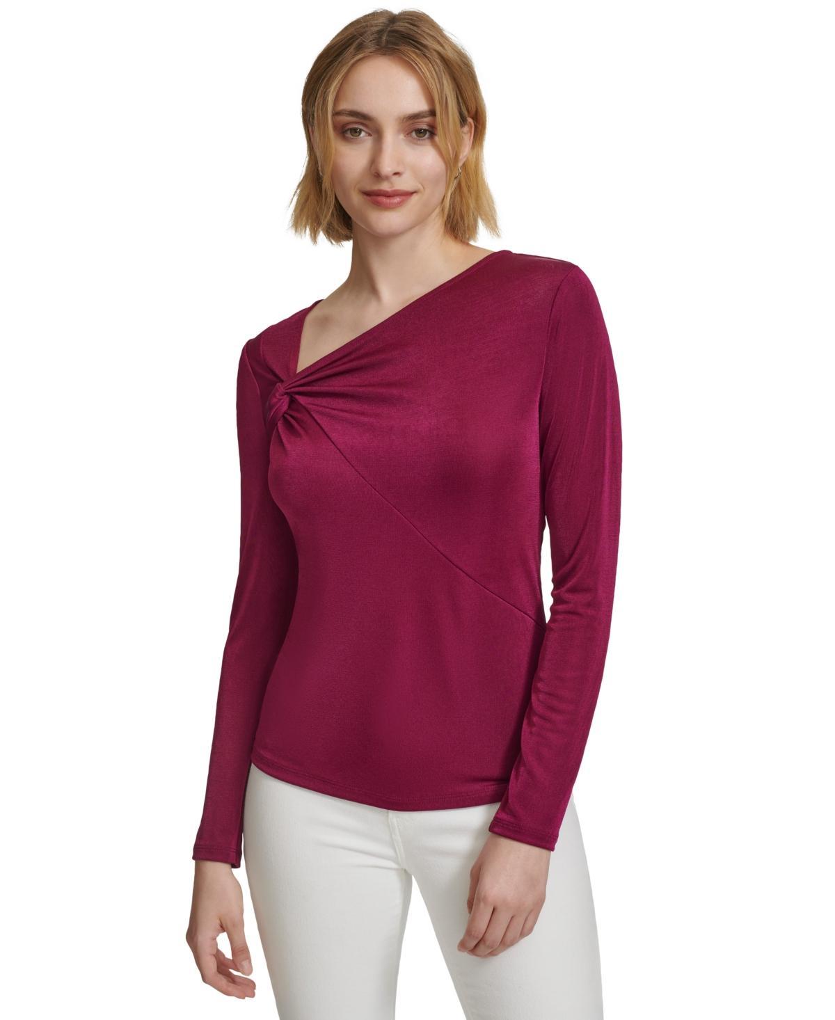 Women's Asymmetrical-Neck Long-Sleeve Top Product Image