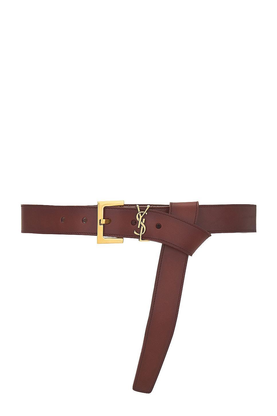 Saint Laurent Cassandre Long Belt in Brown Product Image