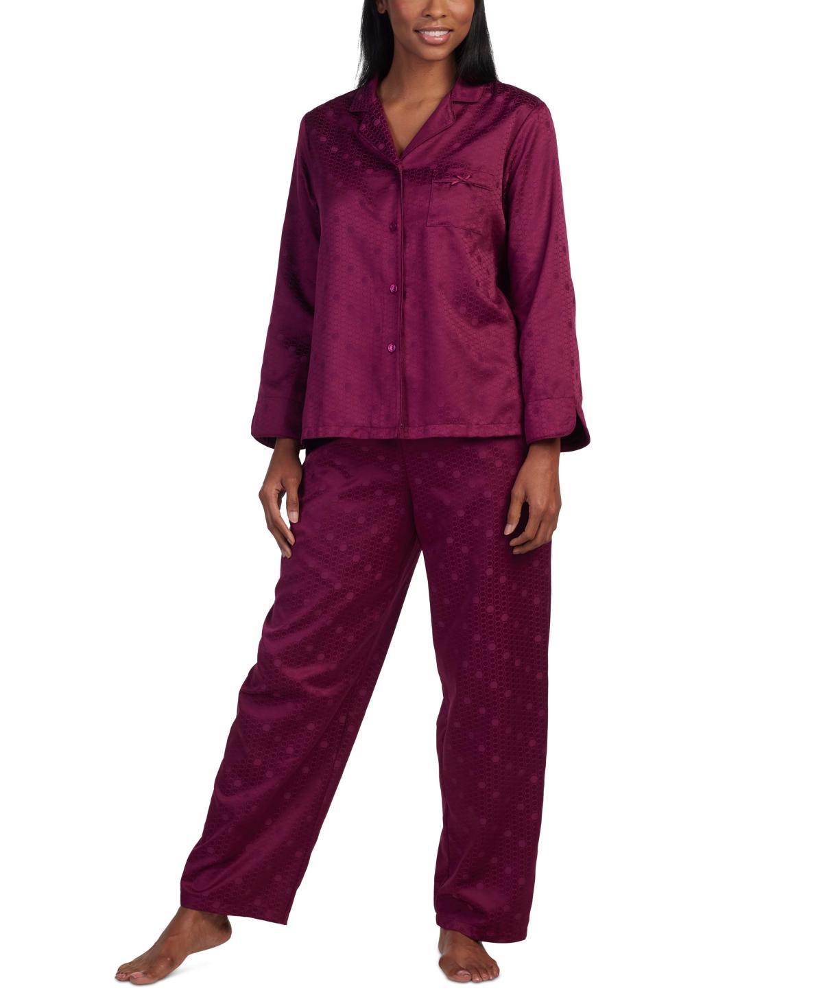 Miss Elaine Womens 2-Pc. Notched-Collar Pajamas Set Product Image