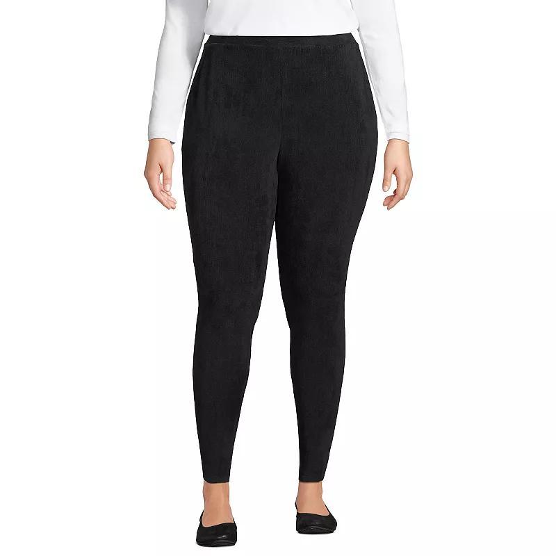 Plus Size Lands End Sport Knit High-Waist Corduroy Leggings, Womens Rich Brown product image