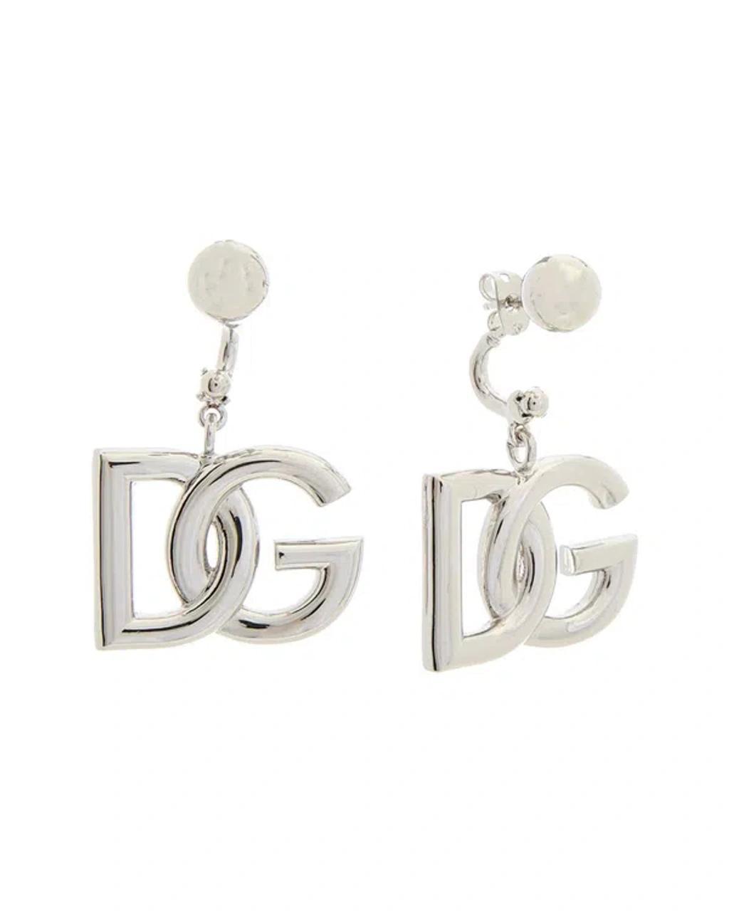 DOLCE & GABBANA Dg Logo Earrings In Silver Product Image