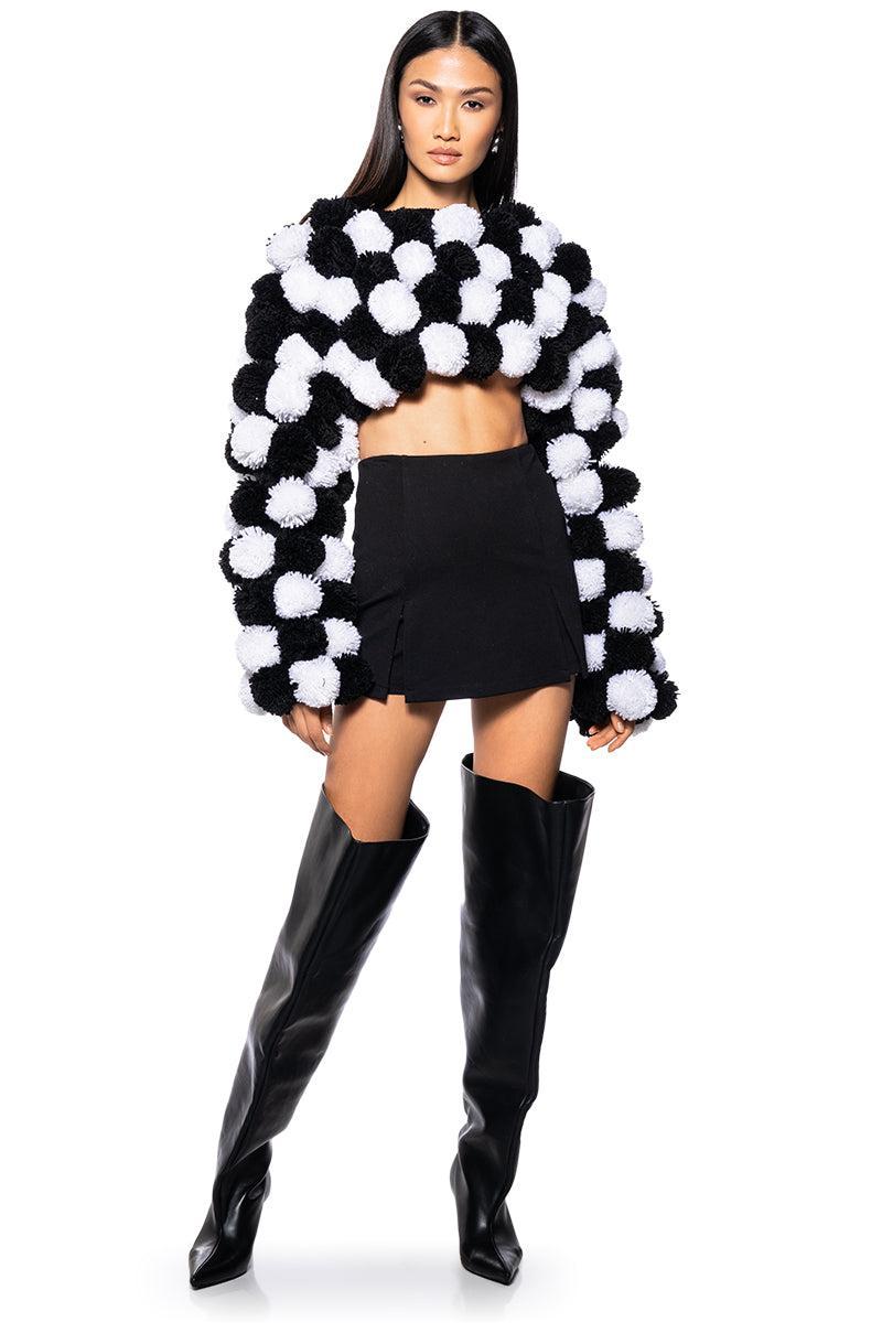 CROPPED POM POM CARDIGAN Product Image