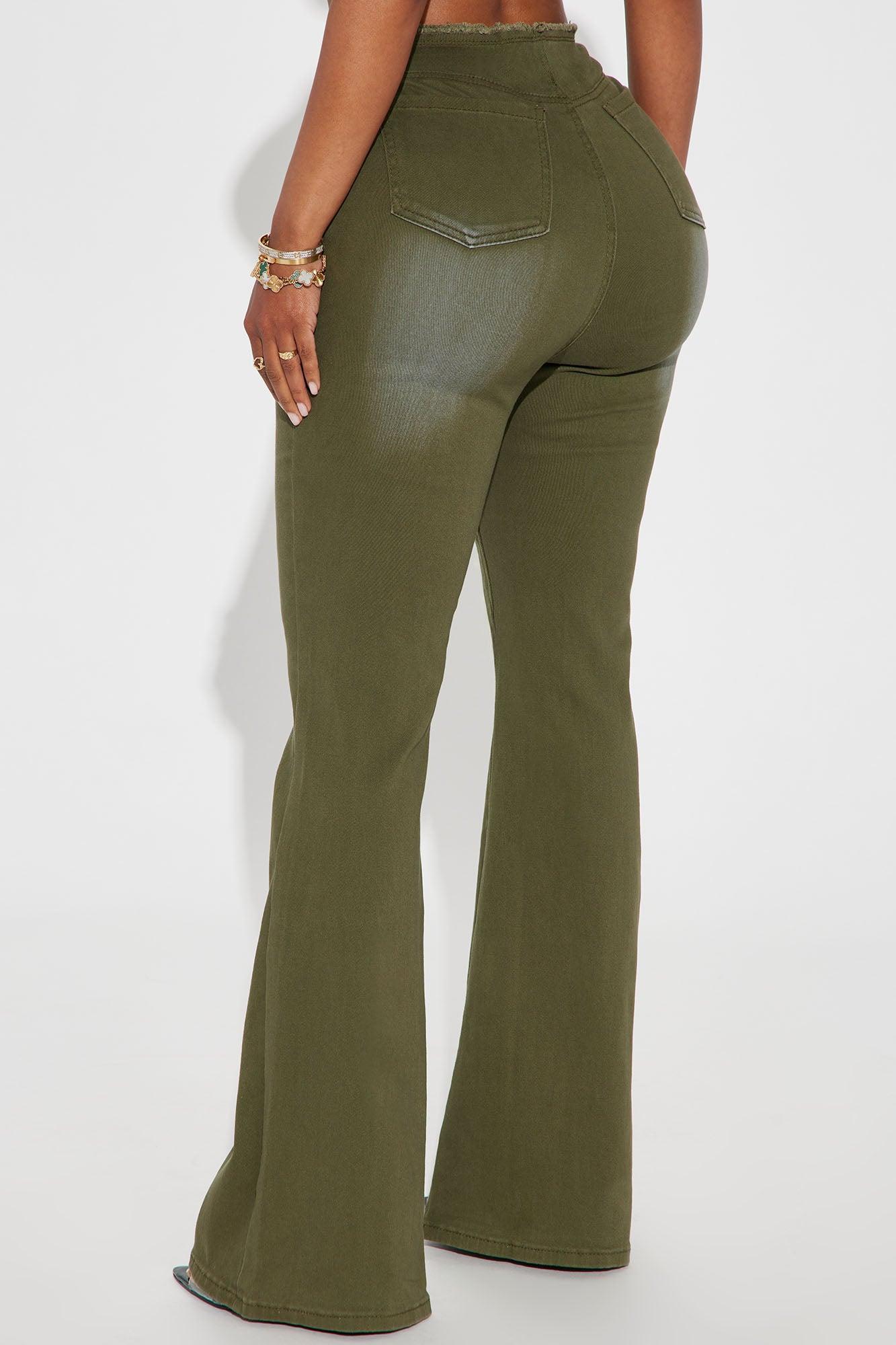 Chelsea V Waist Flare Pant - Olive Product Image