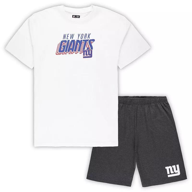 Mens Concepts Sport /Charcoal New York Giants Big & Tall T-Shirt and Shorts Set Product Image