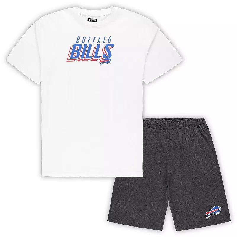 Mens Concepts Sport White Buffalo Bills Big and Tall T-shirt and Shorts Set - White Product Image