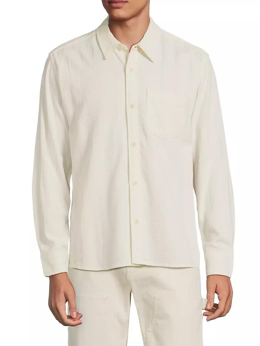 Cotton-Blend Button-Front Shirt Product Image