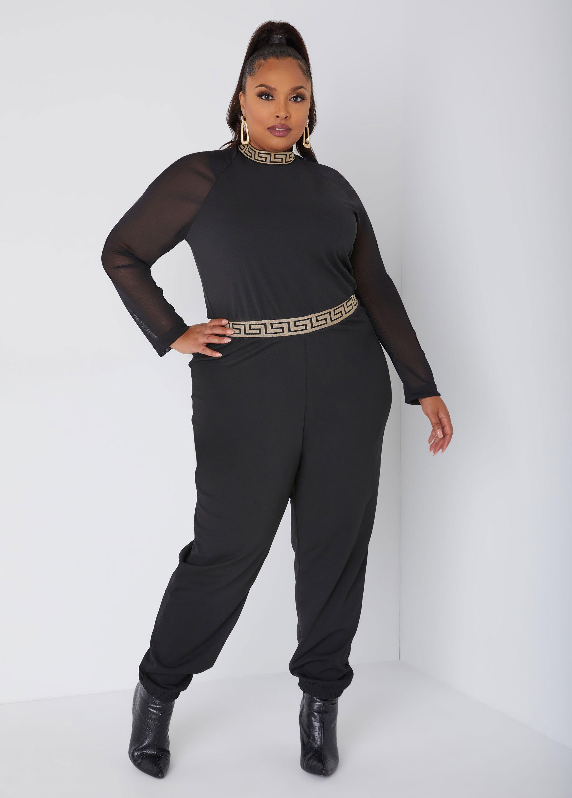 Mesh Paneled Joggers Jumpsuit Product Image