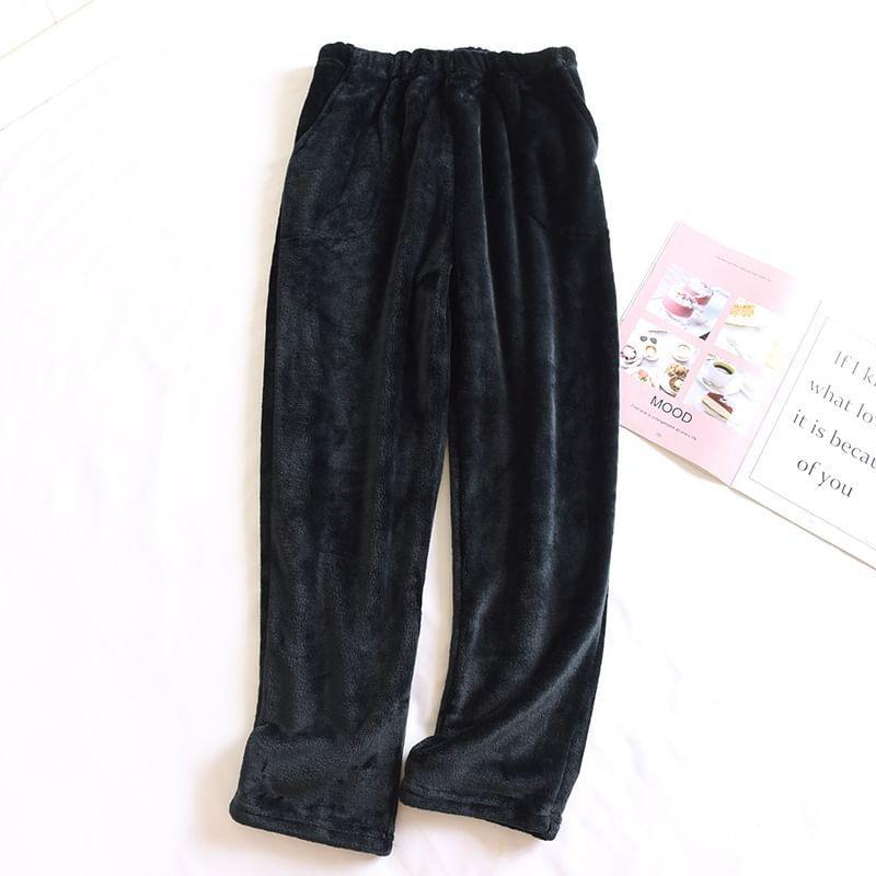 Couple Matching Plain Fleece Pajama Pants (Various Designs) Product Image