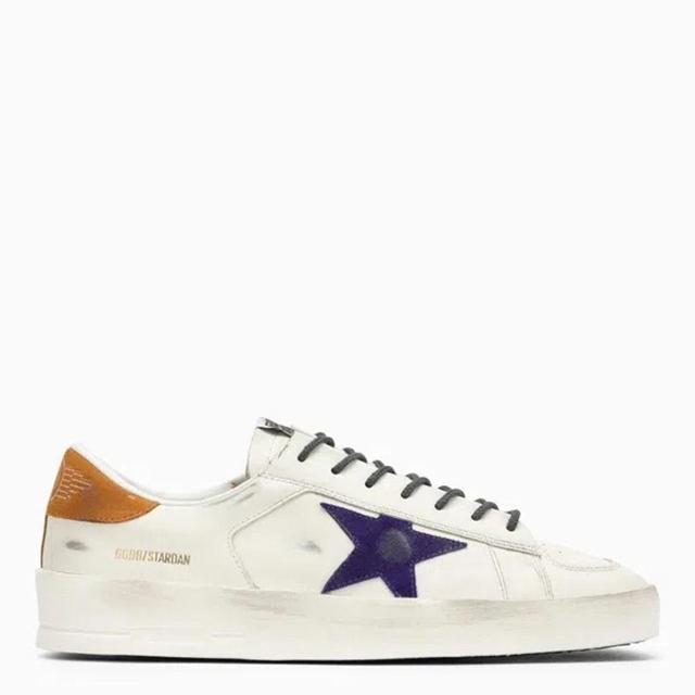 GOLDEN GOOSE Mens White/comb Men's Stardan Logo-print Leather Low-top Trainers Product Image