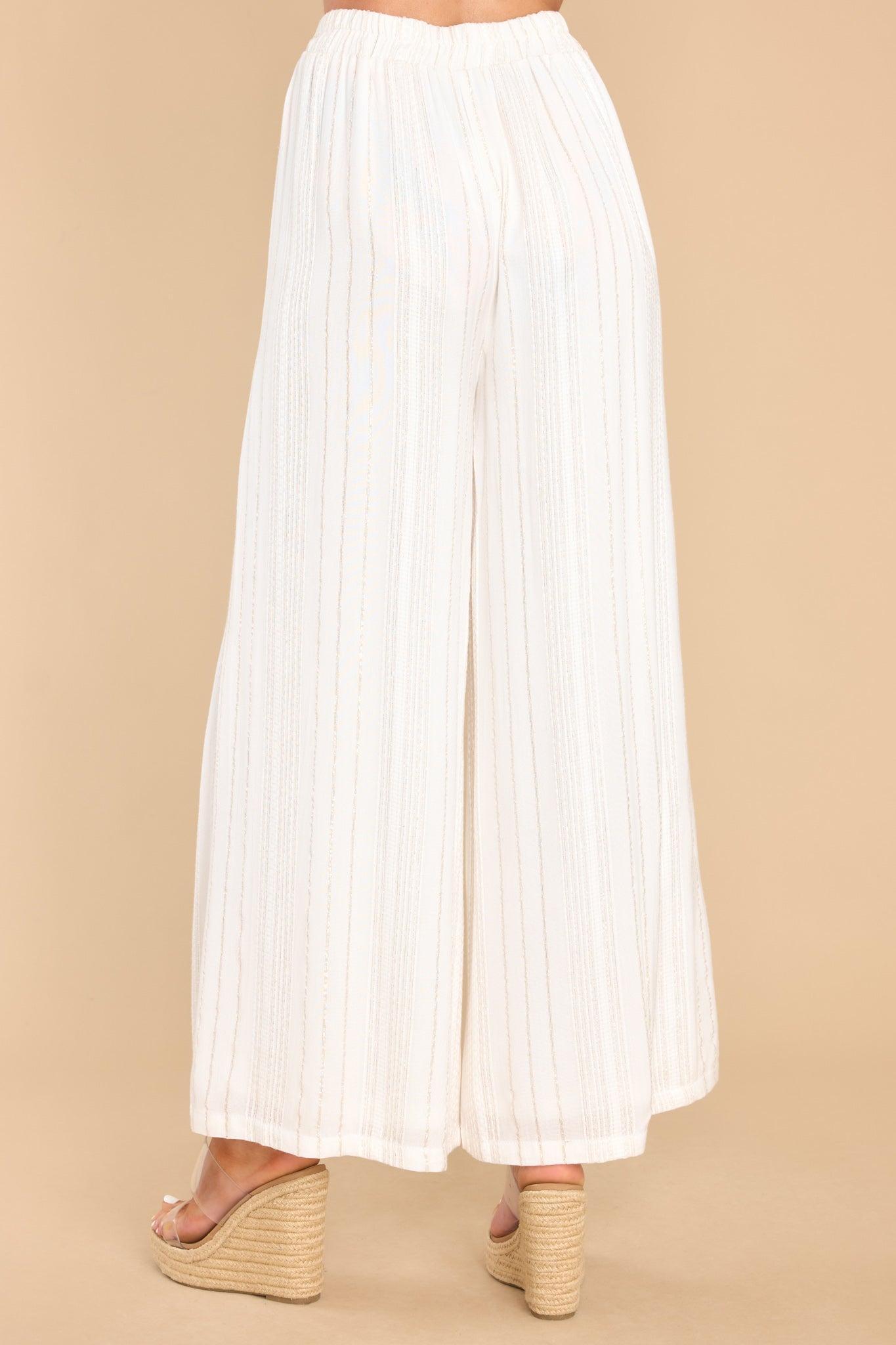 Wishing For It White Striped Pants Product Image