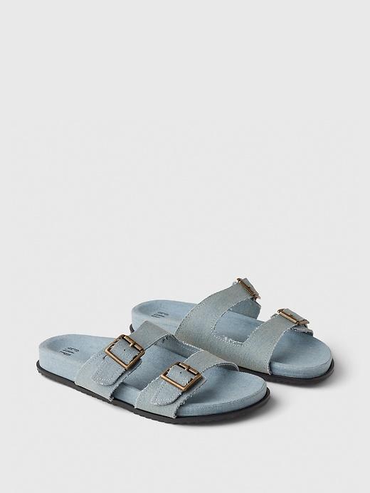 Denim Double Strap Sandals Product Image