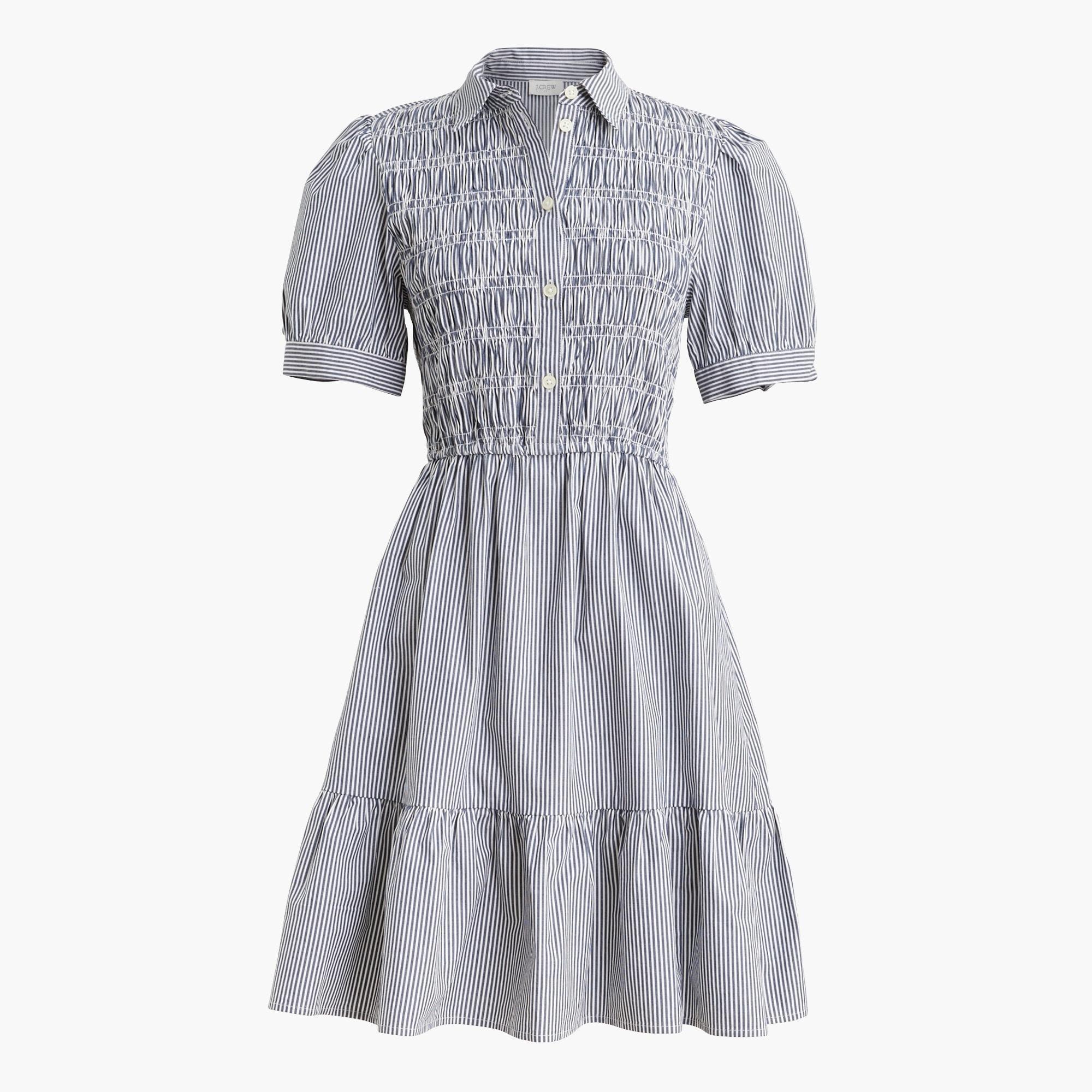 Striped smocked shirtdress Product Image