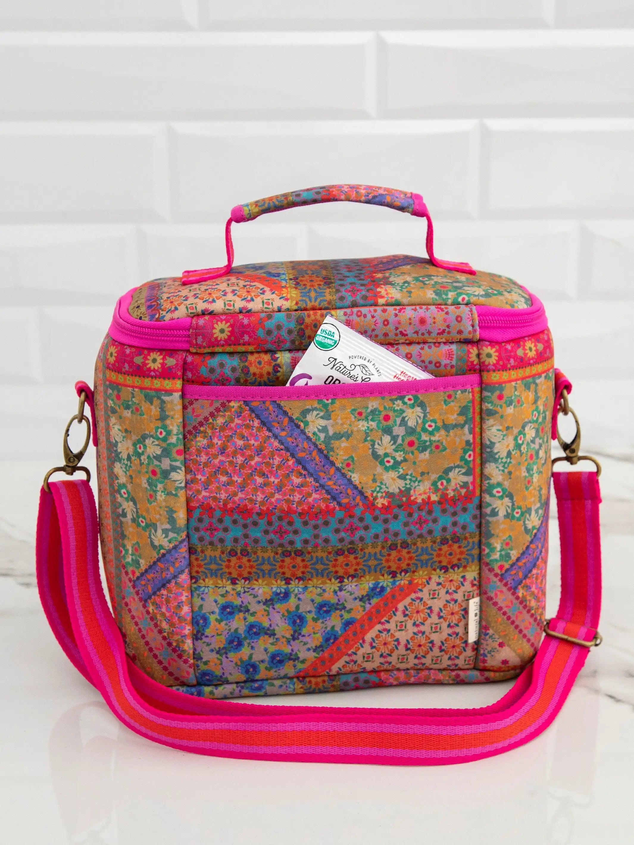 On The Go Lunch Tote - Folk Flower Patchwork Product Image