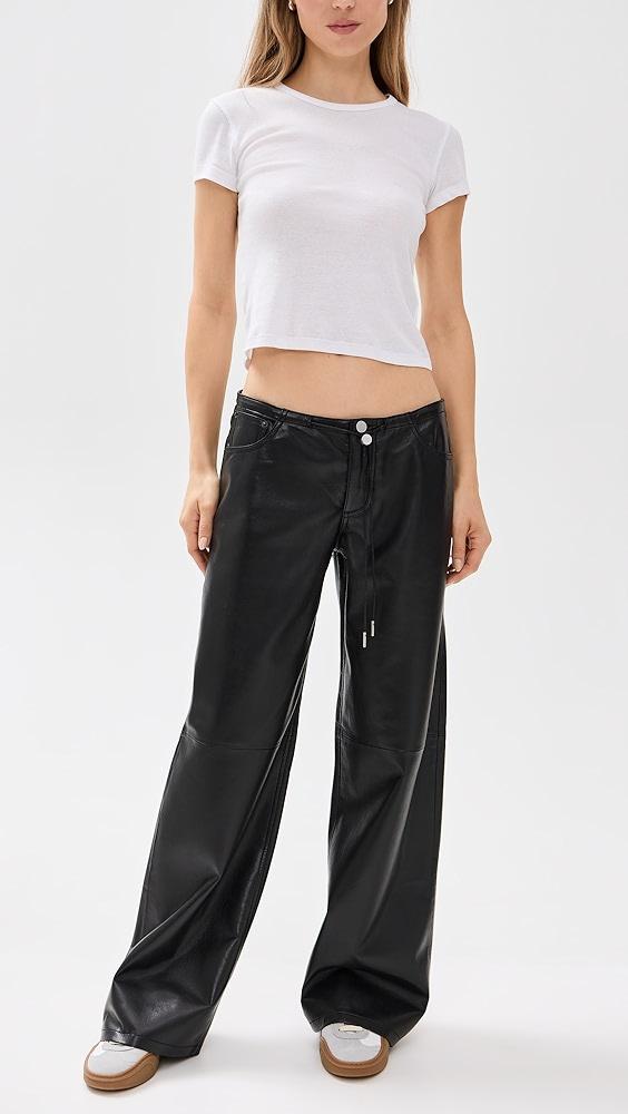 Still Here Cool Jeans in Black Leather | Shopbop Product Image