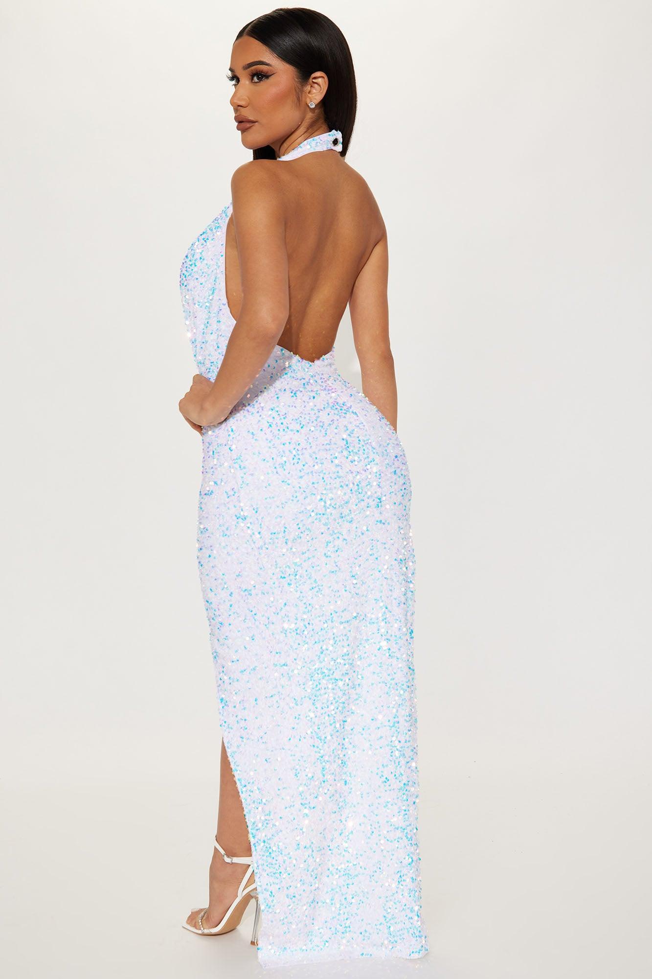 The Winning Sequin Dress - White Product Image