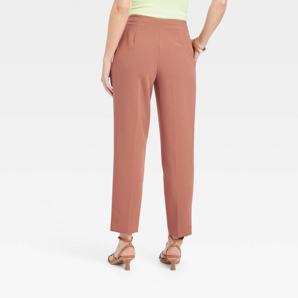 Womens High-Rise Tailored Trousers - A New Day Brown 14 Product Image