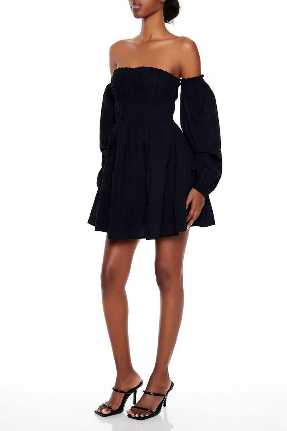 Off-the-Shoulder Babydoll Mini Dress | Forever 21 Product Image