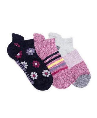 Muk Luks Womens 3 Pack Nylon Compression Ankle Socks - Navy Product Image