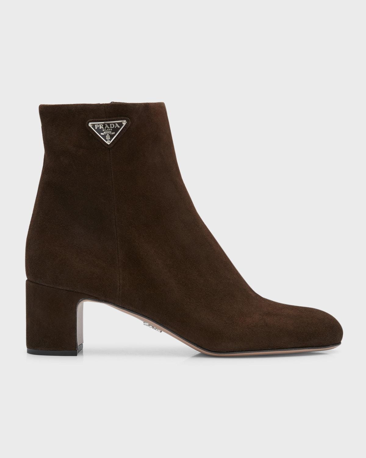 Suede Block-Heel Ankle Booties product image