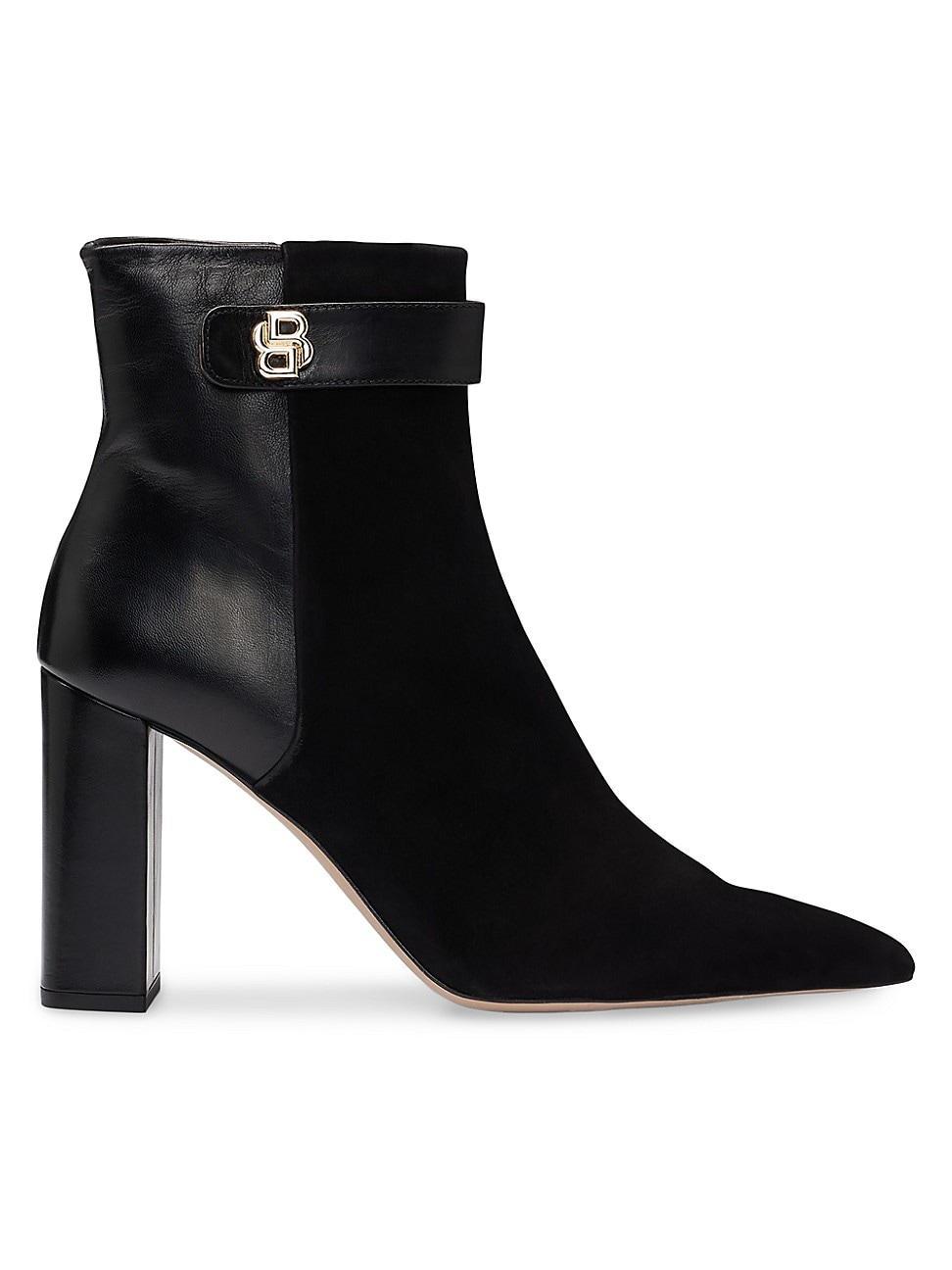 Womens Block Heel Ankle Boots in Suede and Leather product image