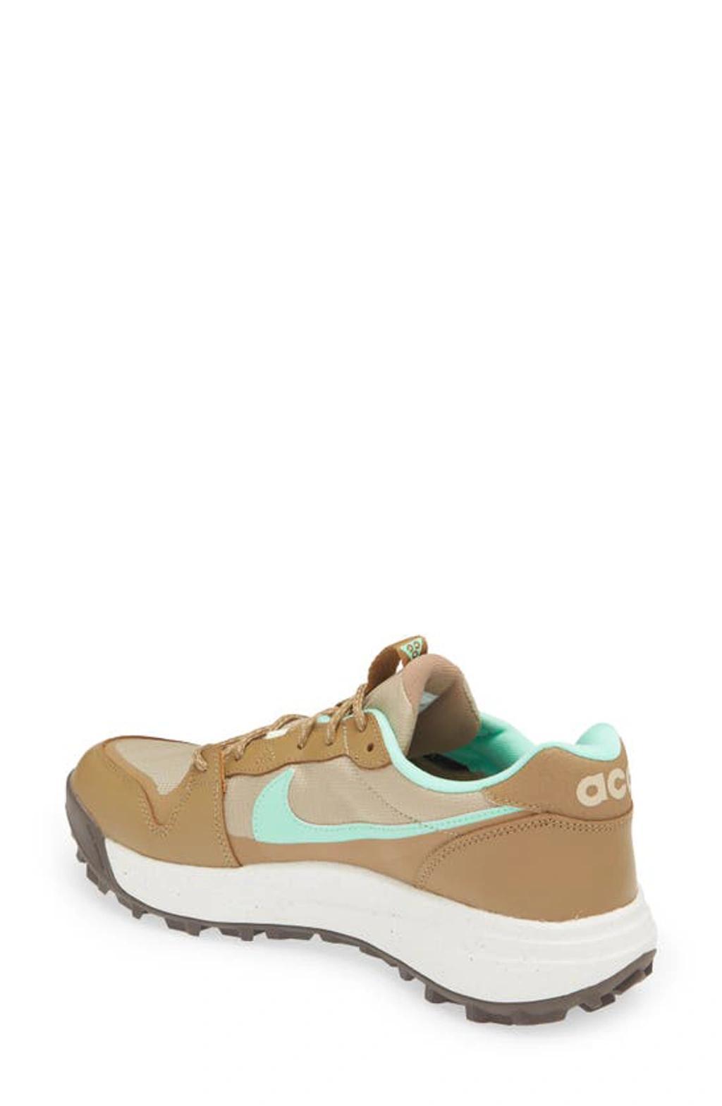 NIKE Acg Lowcate Hiking Shoe In Limestone/green Glow-dk Driftwood-sail-ironstone-b Product Image