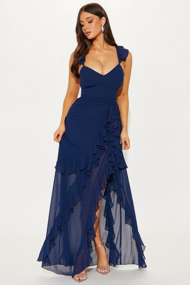 Claire Chiffon Maxi Dress - Navy Product Image