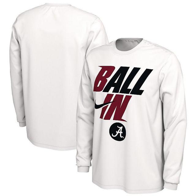 Mens Nike White Alabama Crimson Tide Ball In Bench Long Sleeve T-Shirt Product Image