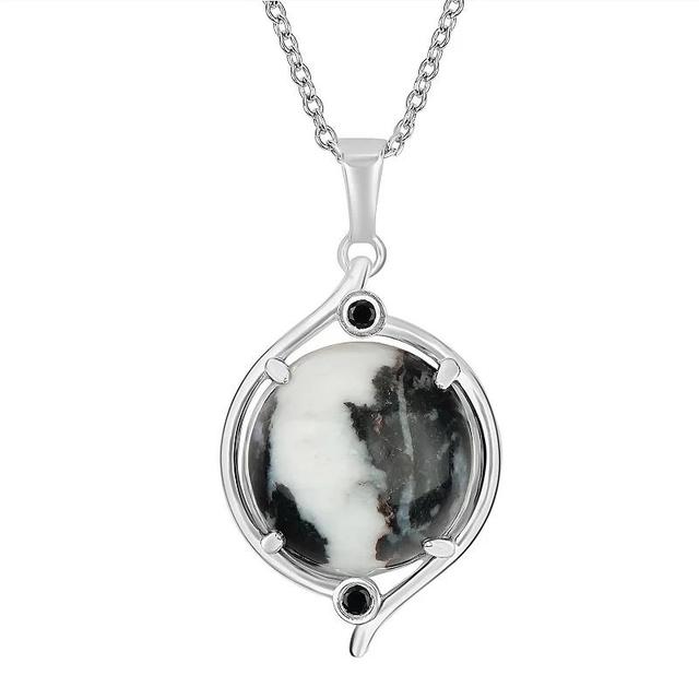 Gemistry Sterling Silver Gemstone Pendant Necklace, Womens White Buffalo Turquois Product Image