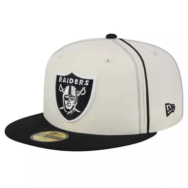 Mens New Era Cream Las Vegas Raiders Soutache 59FIFTY Fitted Hat Product Image