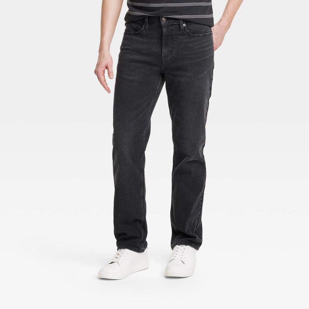 Mens Straight Fit Jeans - Goodfellow & Co Black Denim 33x34 Product Image