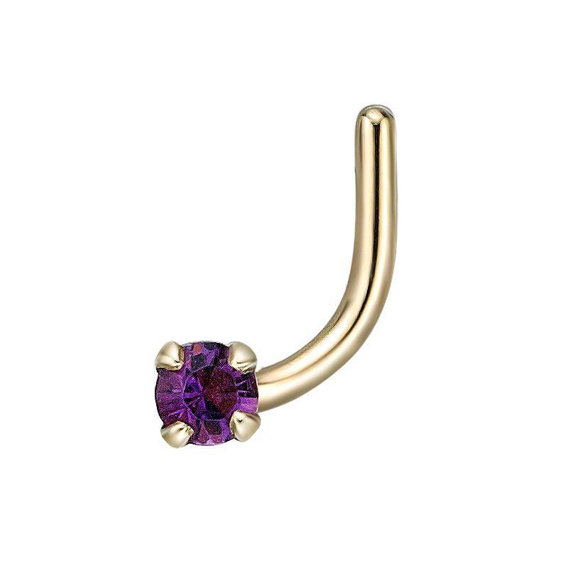 Lila Moon 10k Gold Purple Crystal Accent Nose Ring, Womens Product Image