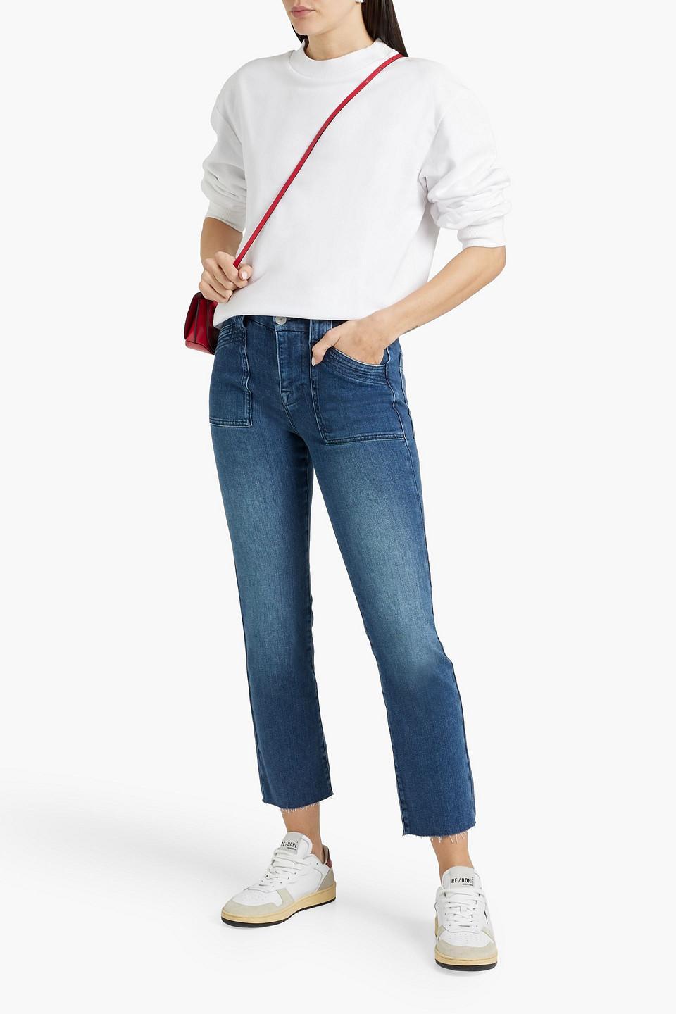 FRAME Le High Straight Cropped High-rise Straight-leg Jeans In Mid Denim Product Image