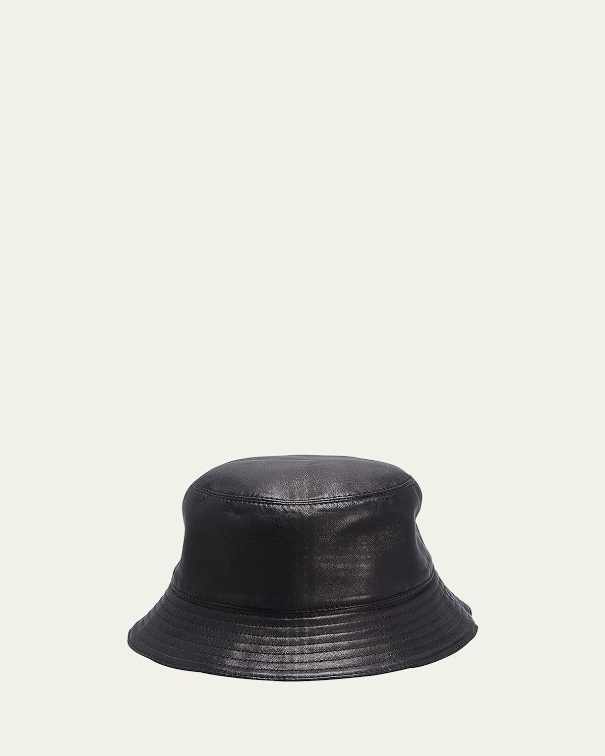 Fisherman Zip Leather Bucket Hat Product Image