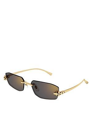 Womens Panthre Classic 56MM 24K-Gold-Plated Metal Rimless Geometric Sunglasses Product Image