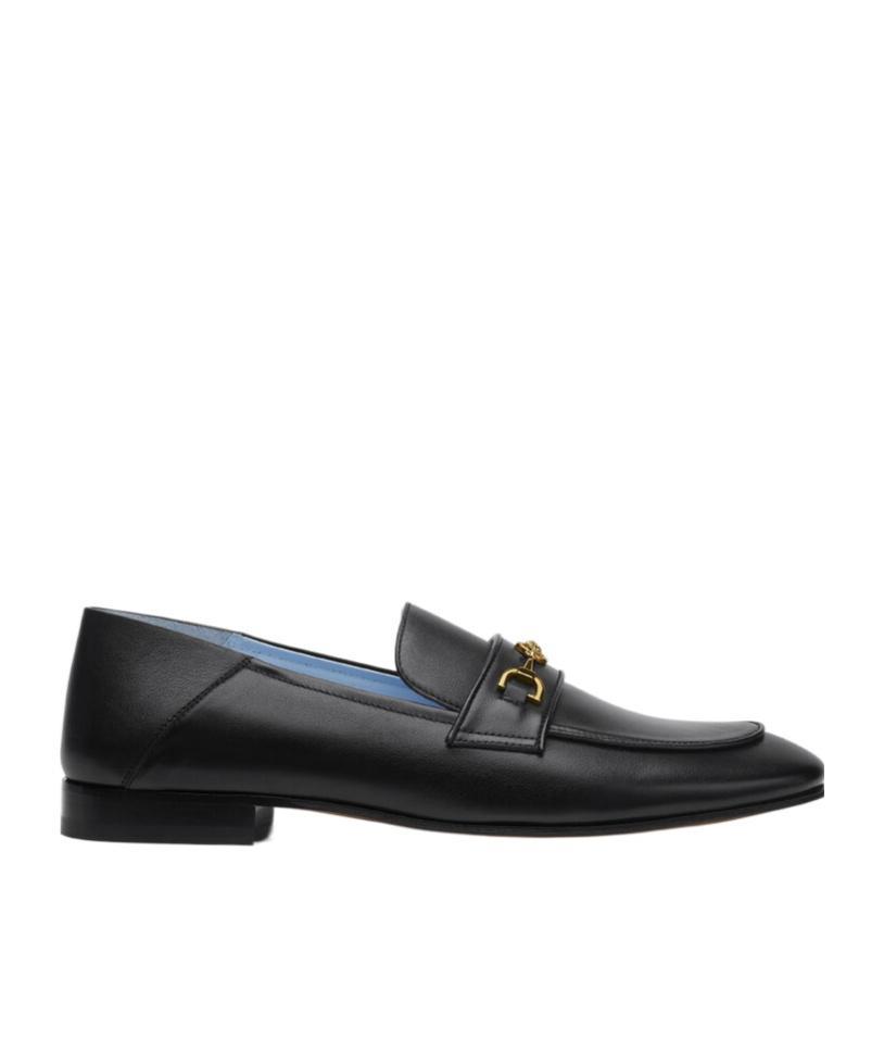 VERSACE Leather Medusa Loafers In Black Product Image