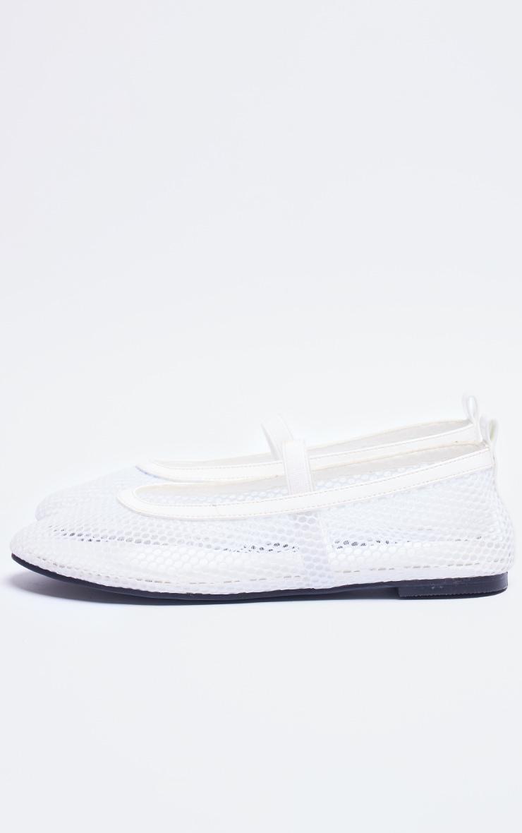 White Mesh Ballet Flats Product Image