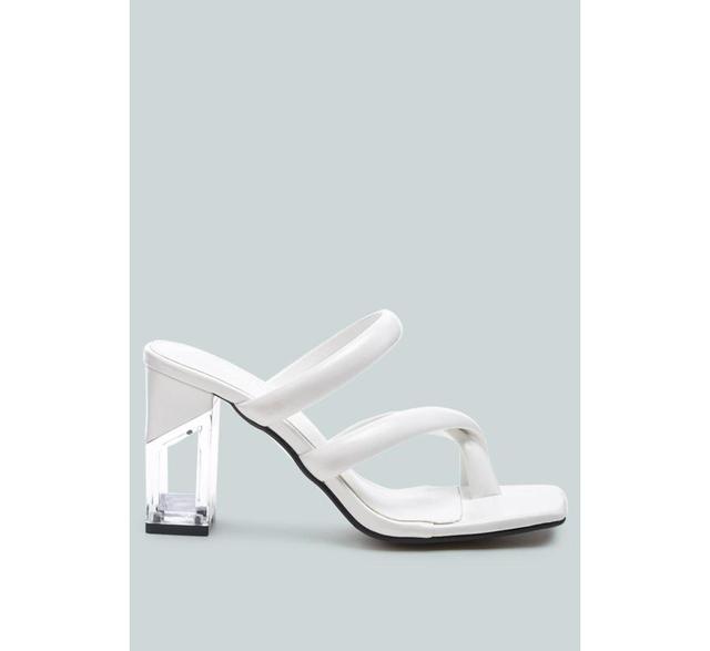 Erised Clear Block Heel Cross Strap Sandals Product Image