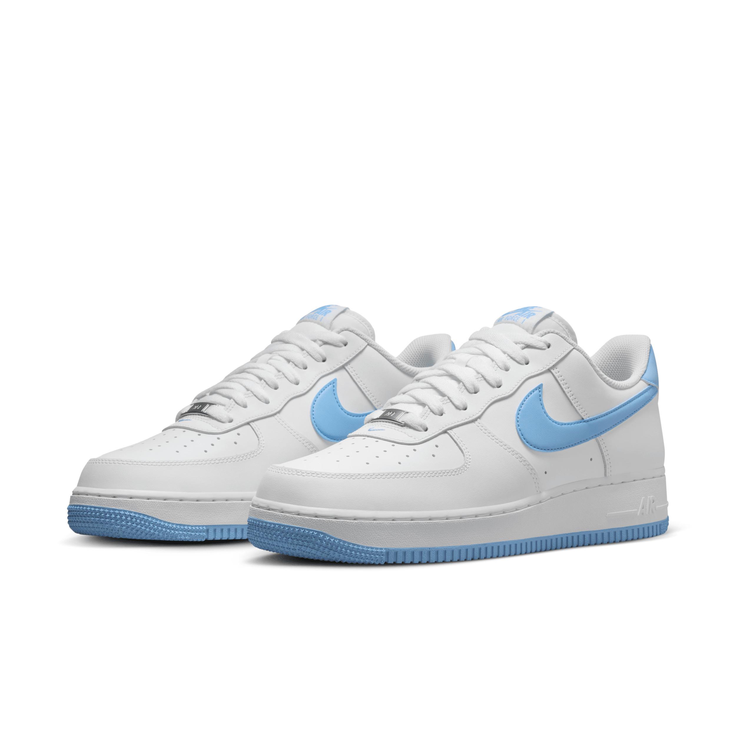 Nike Mens Nike Air Force 1 07 - Mens Basketball Shoes Blue/White/White Product Image