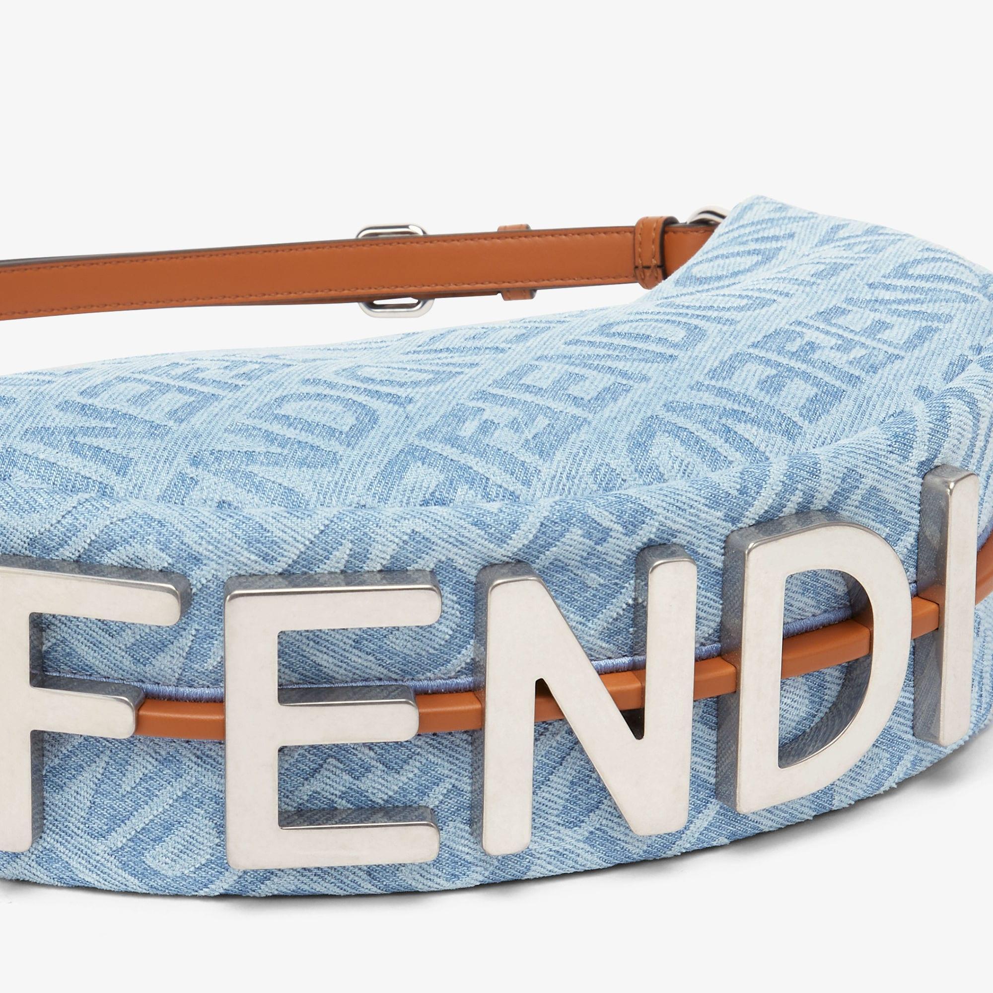 Fendigraphy SmallLight blue denim bag Product Image