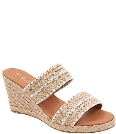 Andre Assous Nolita Raffia Stripe Espadrille Wedge Sandals Product Image