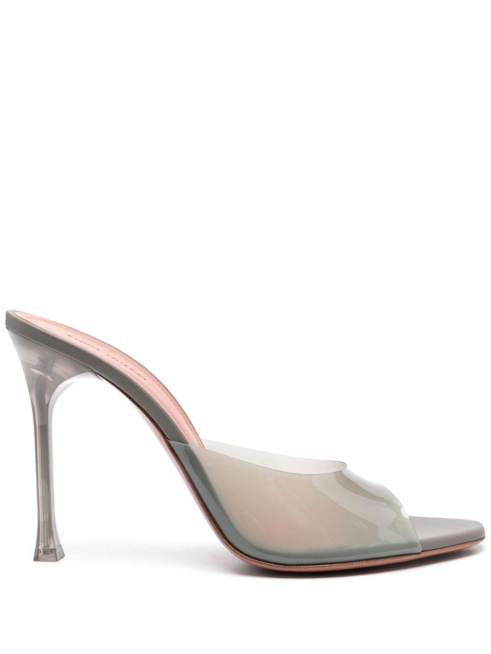 AMINA MUADDI 105mm Alexa Glass Mules In Pvc Milky Grey/ product image