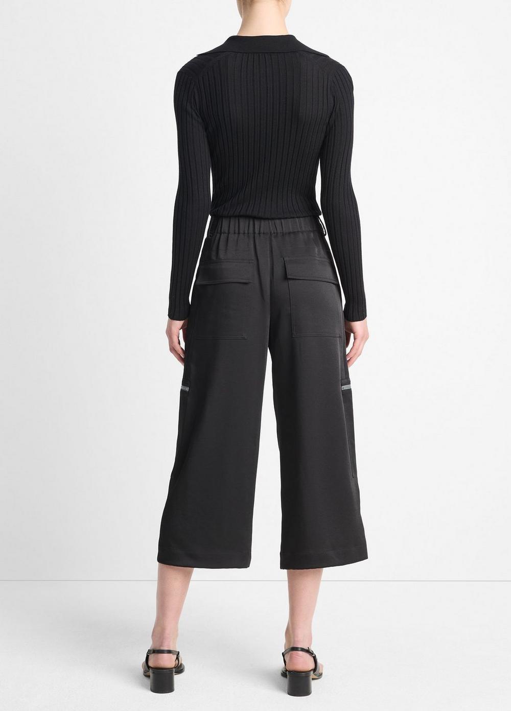 Low-Rise Satin Parachute Crop Pant Product Image