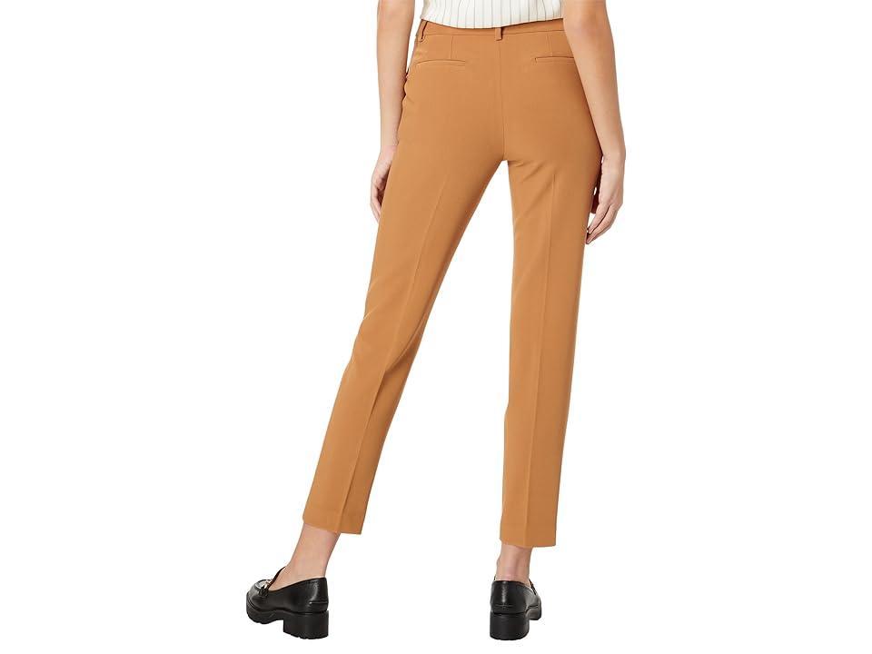 DKNY Essex Straight Leg Pants with Button Detail (Pecan) Women's Clothing Product Image