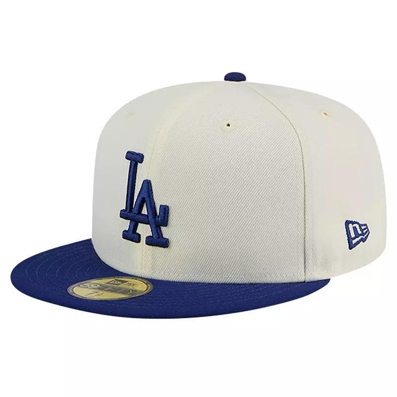 Mens New Era Cream Los Angeles Dodgers Evergreen Chrome 59FIFTY Fitted Hat Product Image