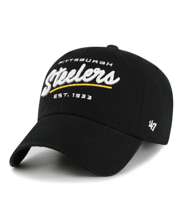 Womens 47 Brand Black Pittsburgh Steelers Sidney Clean Up Adjustable Hat Product Image