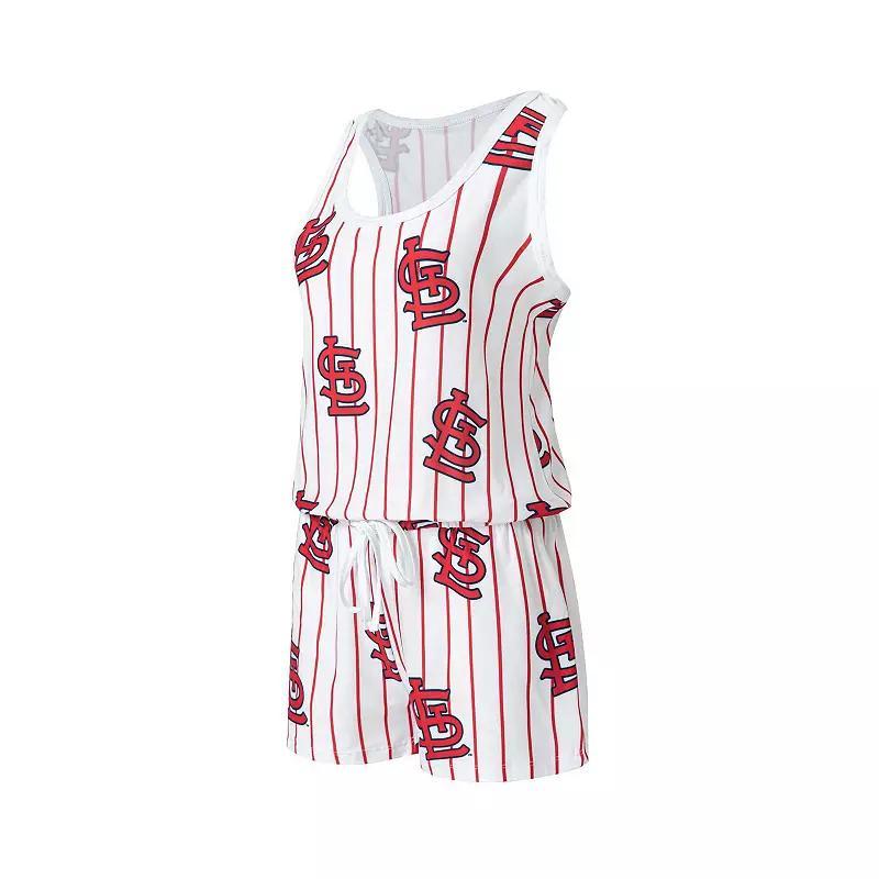 Womens Concepts Sport St. Louis Cardinals Reel Pinstripe Knit Romper Product Image