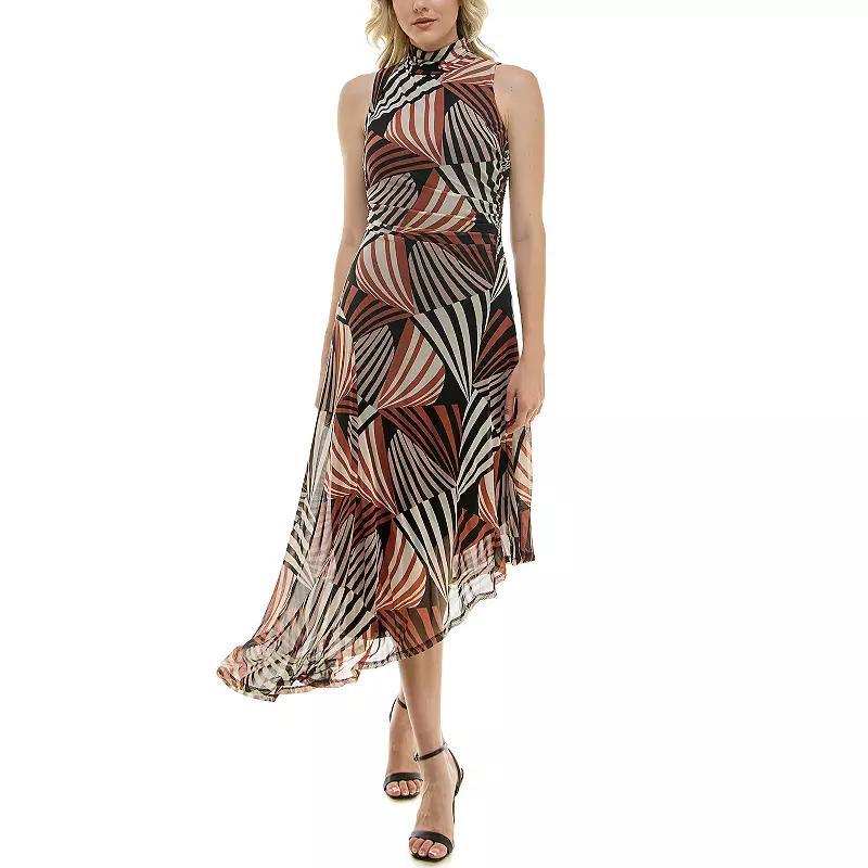 Womens Taylor Victoria Mesh Asymmetrical Dress Product Image