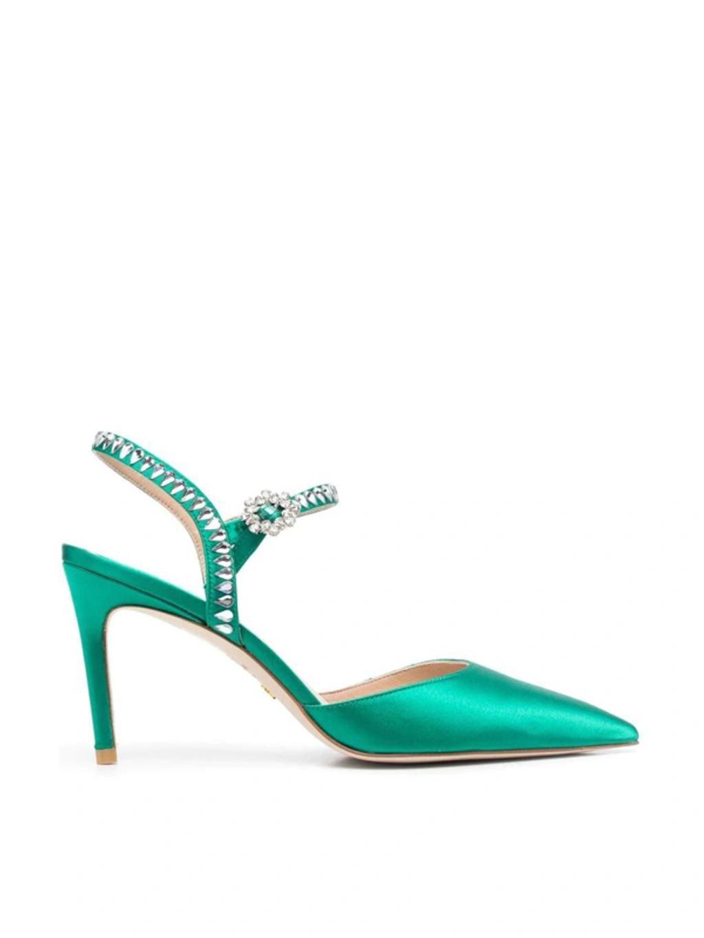 100mm Gemcut Satin Pumps In Green product image