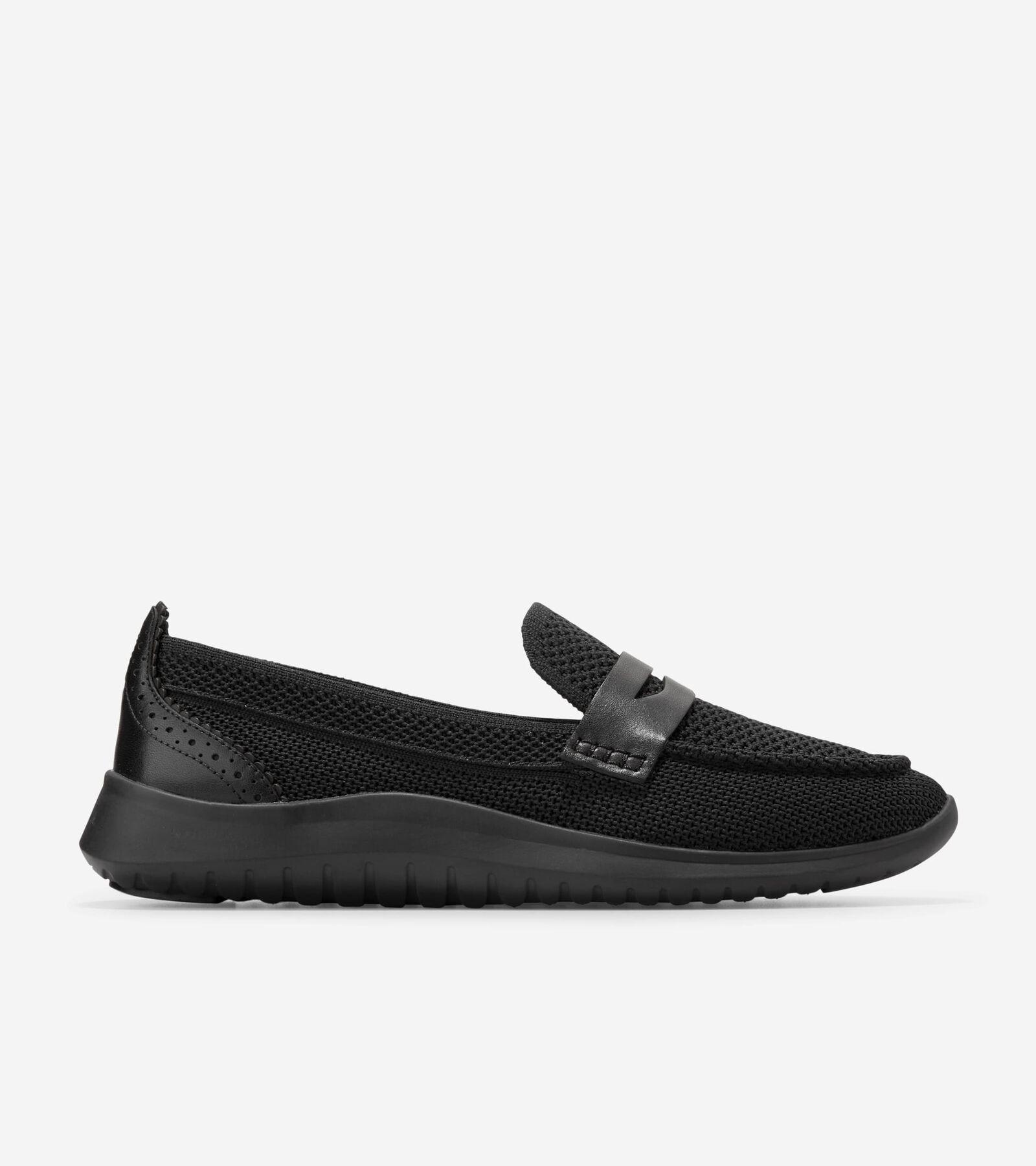 Cole Haan Zerogrand Meritt Stitchlite Loafers (Black Knit Women's Flat Shoes Product Image